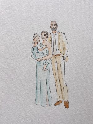 Portrait aquarelle réalisé à la main