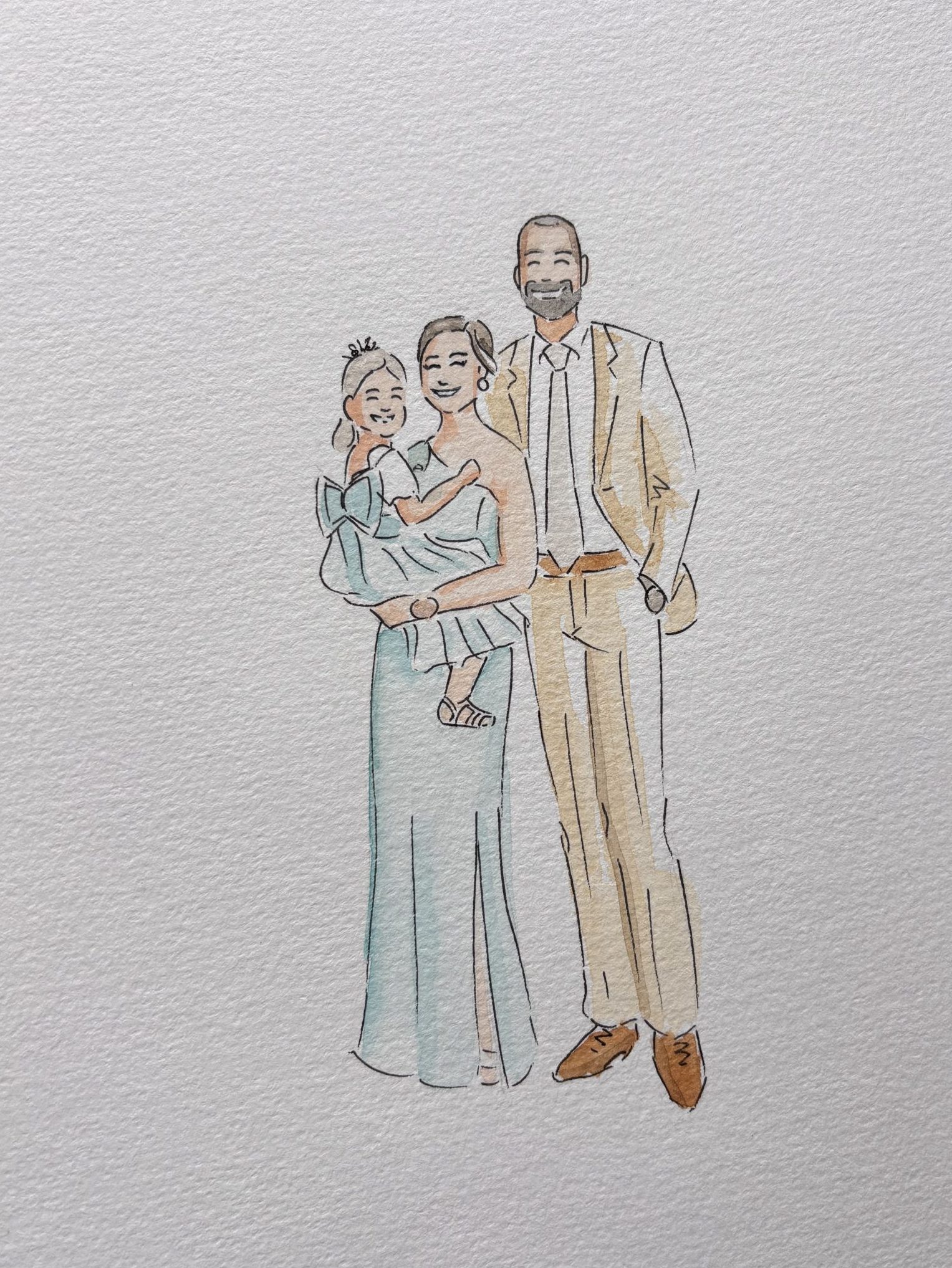 Portrait aquarelle réalisé à la main